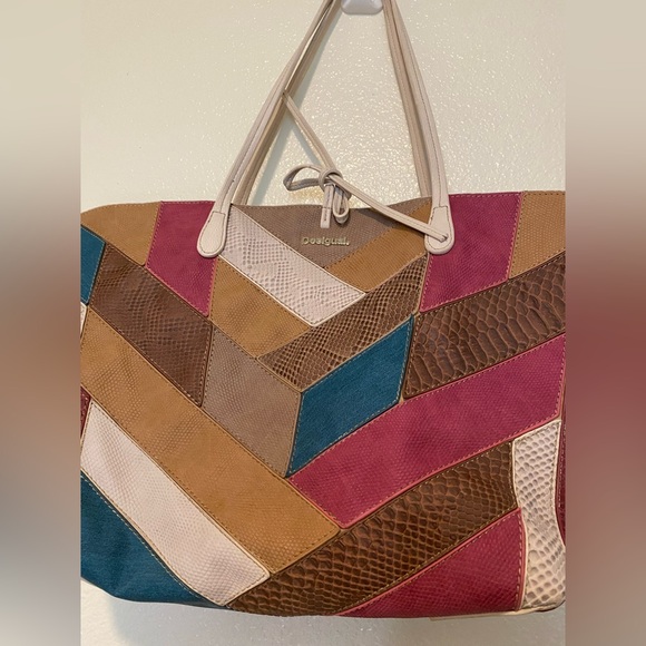 Desigual Colorful Chevron Tote Bag - Picture 2 of 12
